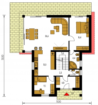Mirror image | Floor plan of ground floor - TREND 276